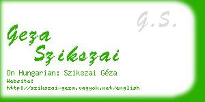geza szikszai business card