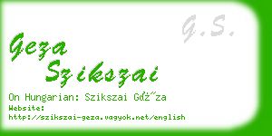 geza szikszai business card